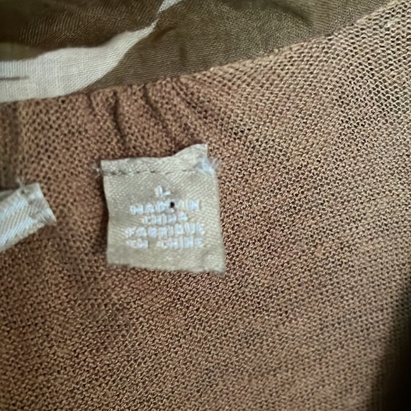 Anthro Knitted and Knotted linen Blend Long Sleeve Flare Top - Picture 7 of 9